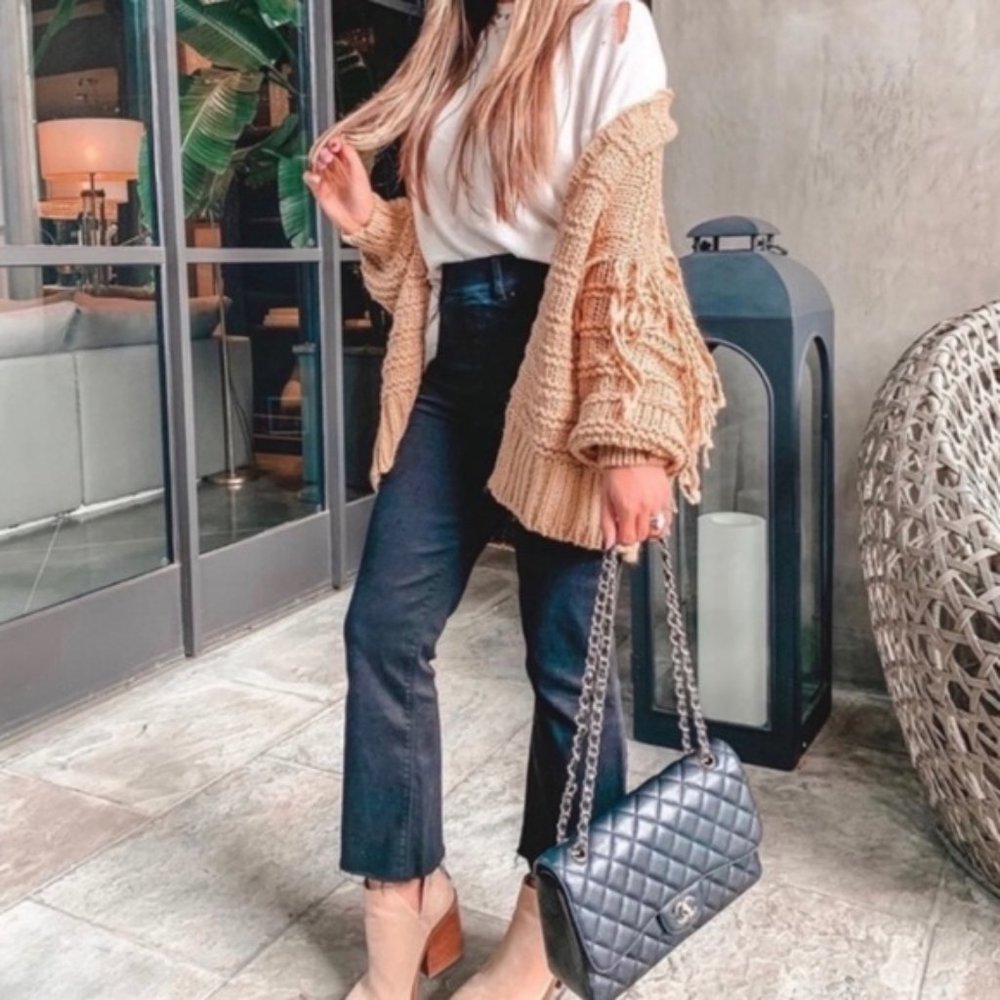 Spanx Distressed Cropped Flared Denim Jeans